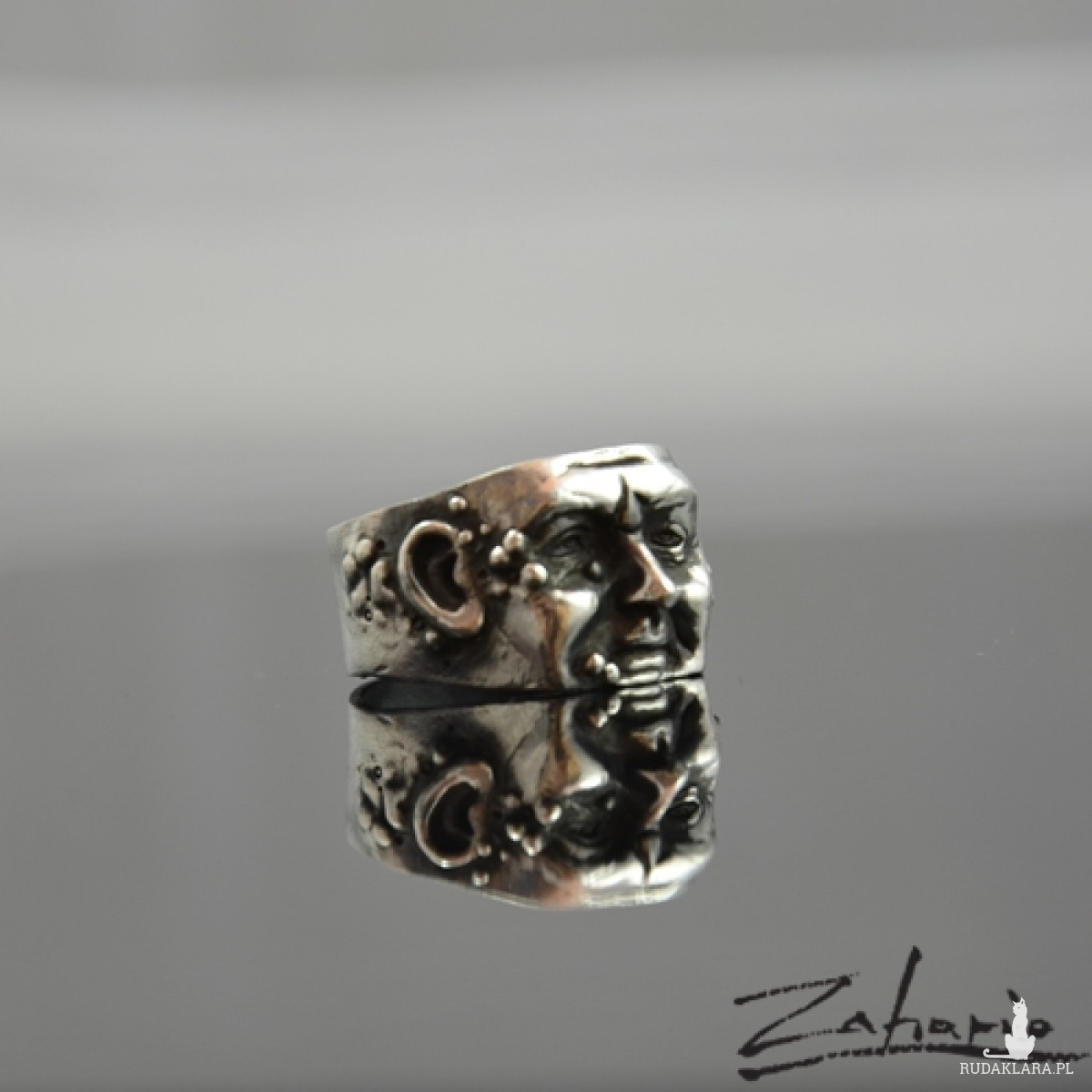 Pierścień Zaraza Srebro Zahario